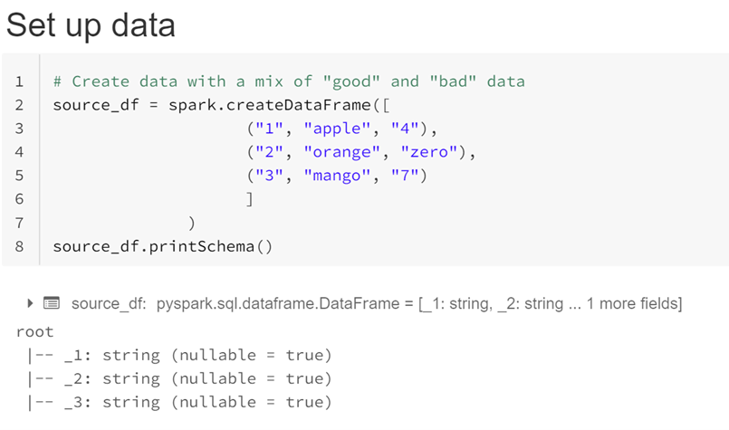 Set up data